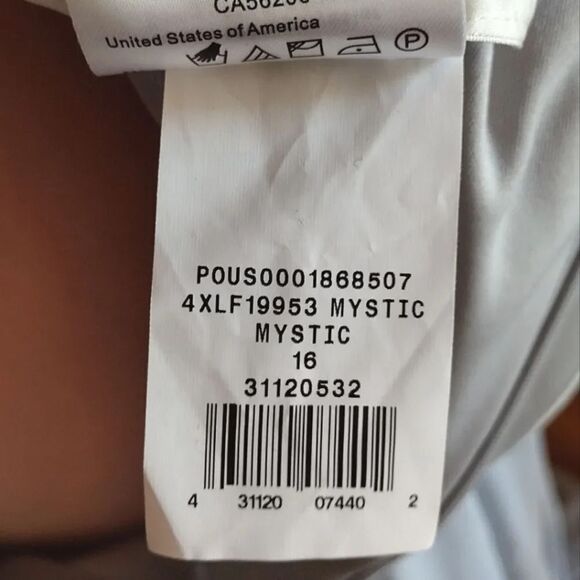 David's Bridal Grey High Neck Chiffon Formal Maxi Dress w/ Keyhole Plussize 16 - Picture 15 of 16